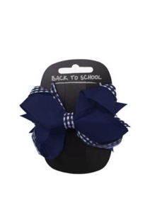Navy Blue Gingham Bow