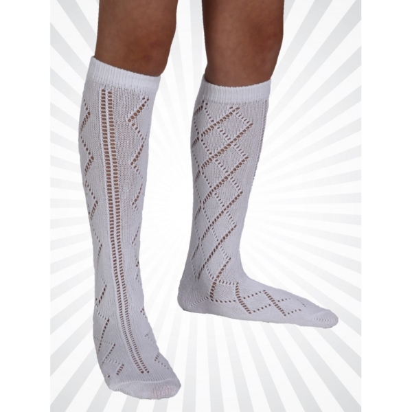 White Pelerine Knee High Socks